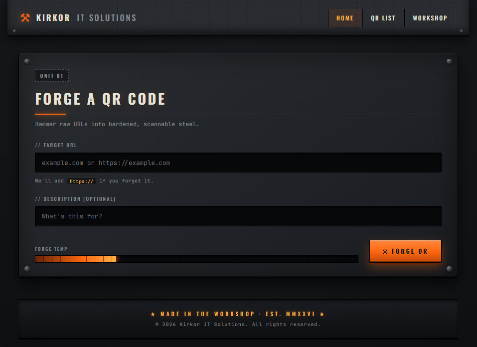 QR Code Forge interface preview